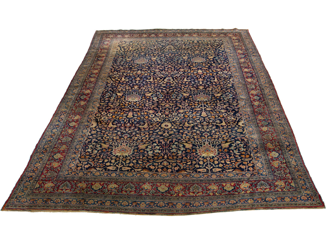 Antique Mashad Persian Wool Rug 11 X 18
