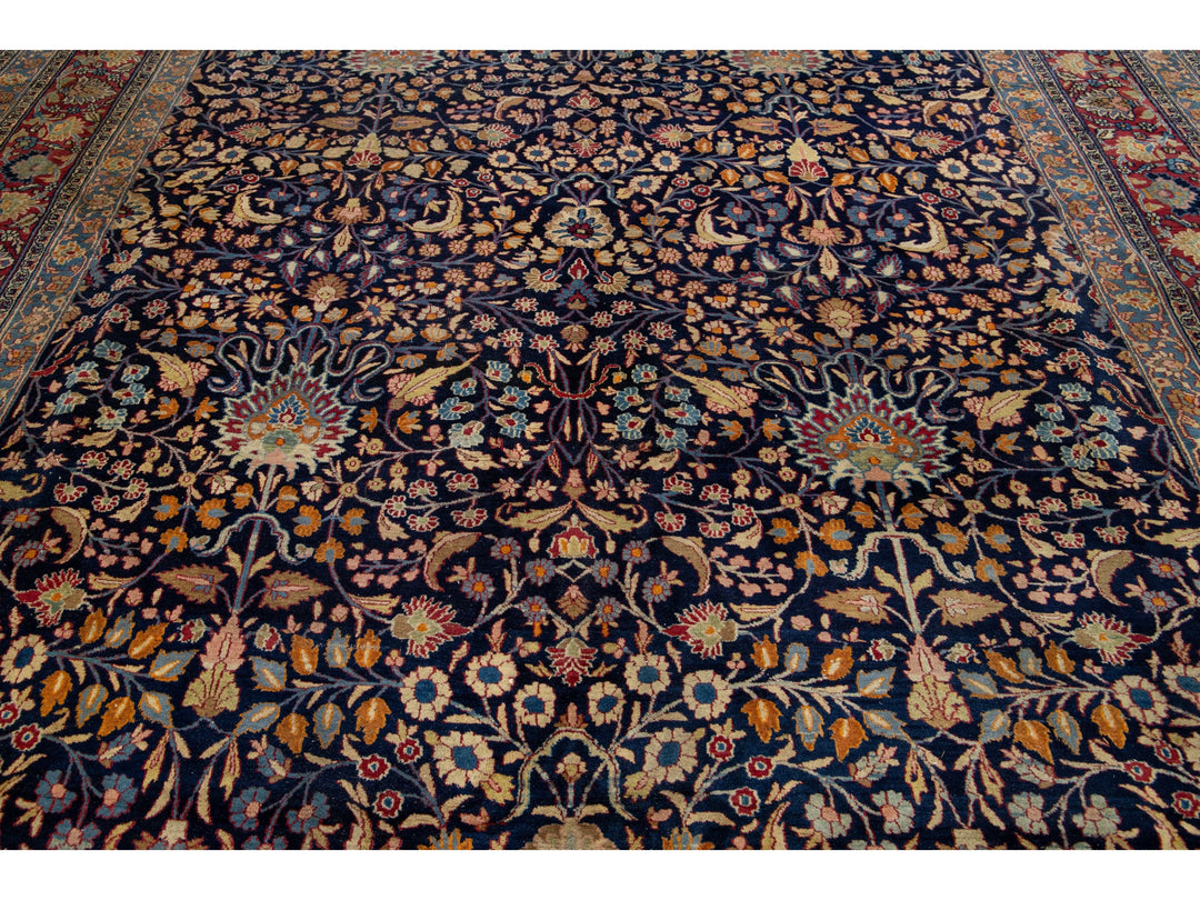 Antique Mashad Persian Wool Rug 11 X 18