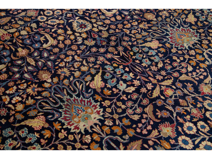 Antique Mashad Persian Wool Rug 11 X 18