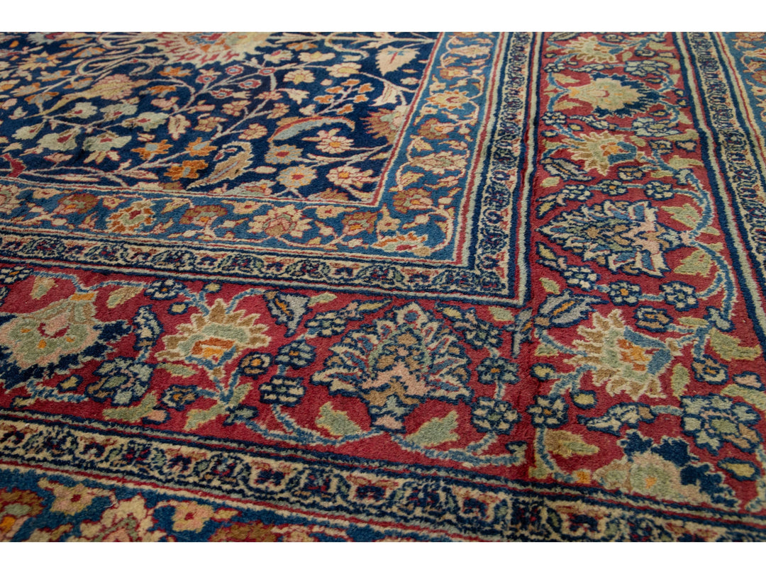 Antique Mashad Persian Wool Rug 11 X 18