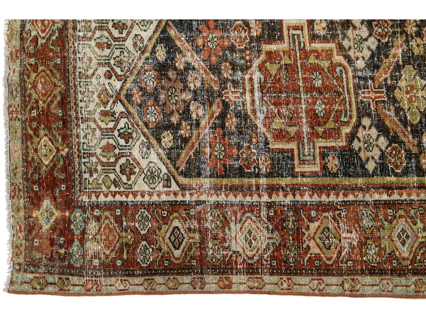 Antique Malayer Wool Runner 3 X 13