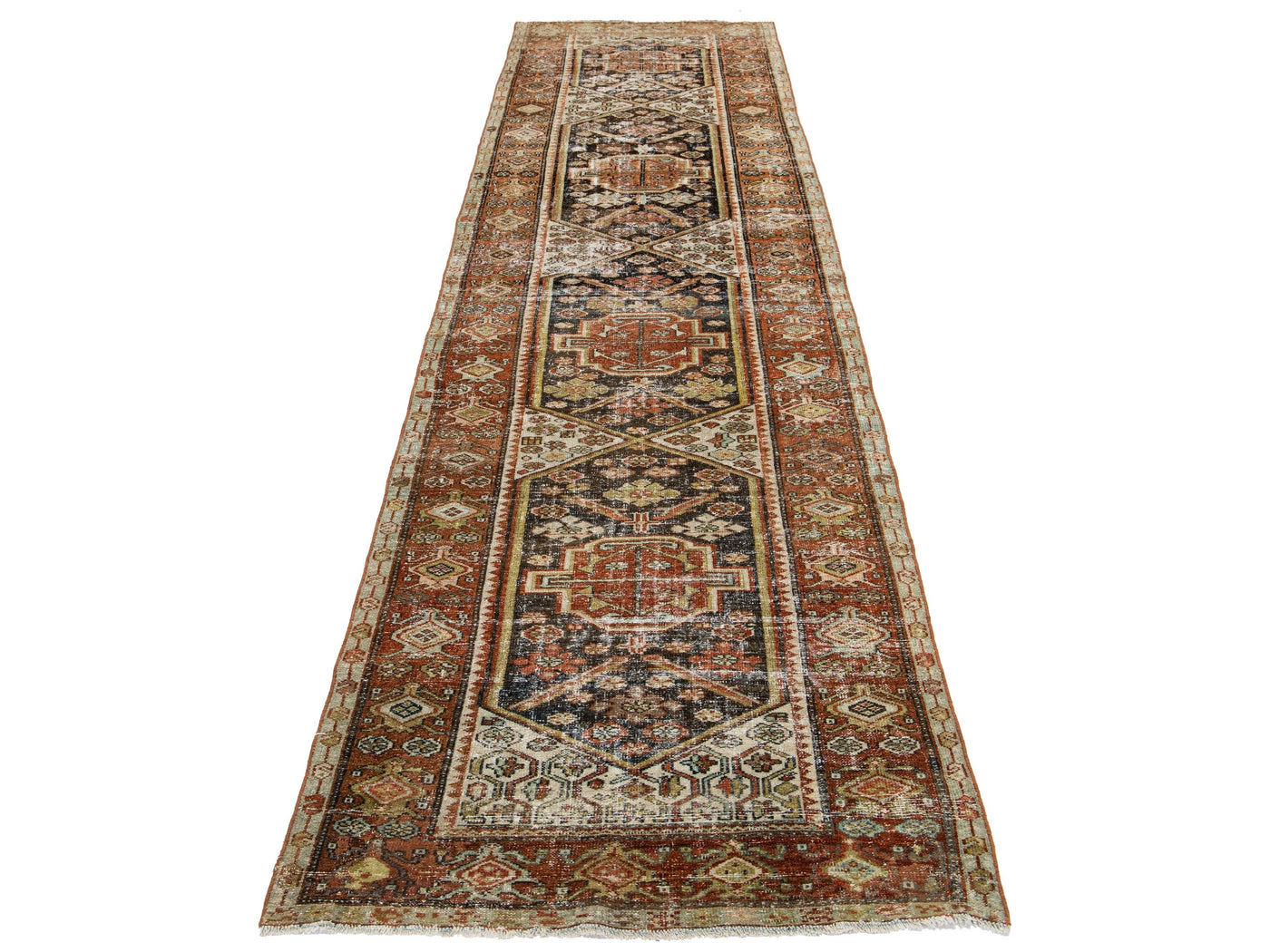 Antique Malayer Wool Runner 3 X 13