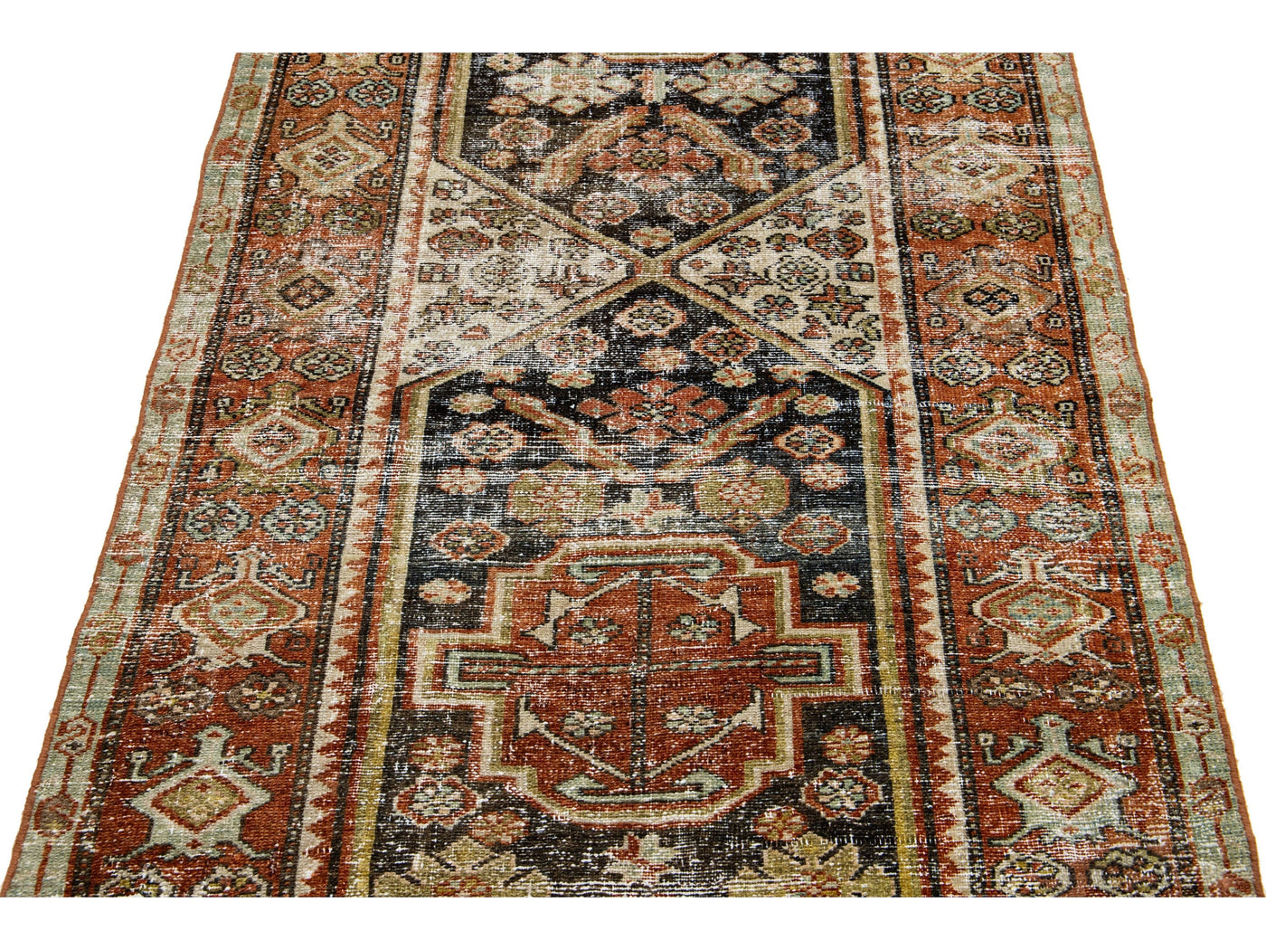 Antique Malayer Wool Runner 3 X 13