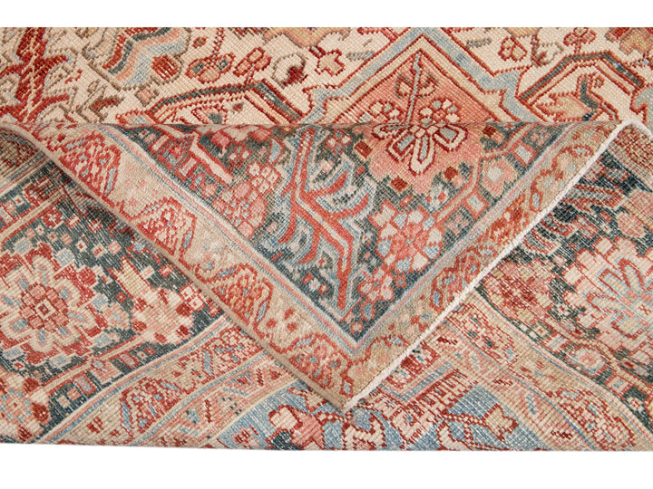 Antique Heriz Wool Rug 12 X 15
