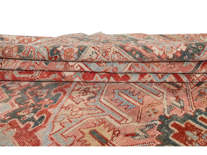 Antique Heriz Wool Rug 12 X 15