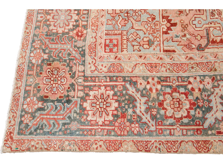 Antique Heriz Wool Rug 12 X 15