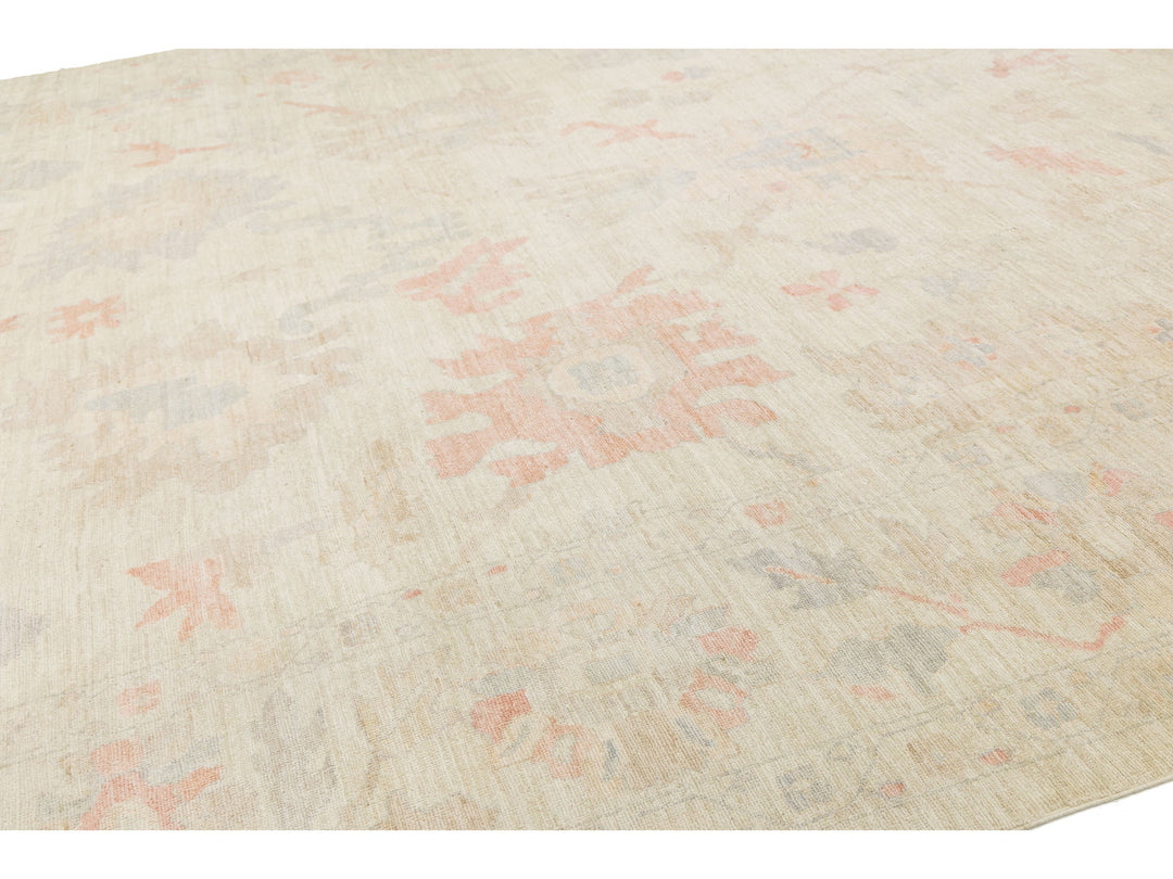 Modern Oushak Wool Rug 12 X 16