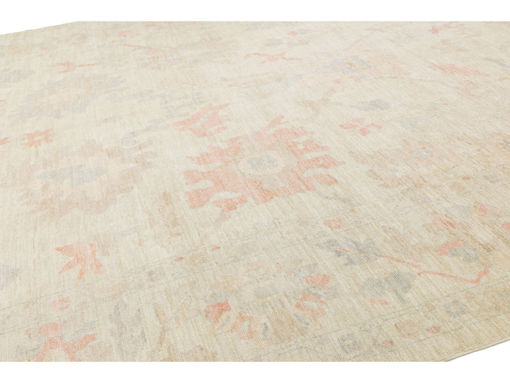 Modern Oushak Wool Rug 12 X 16