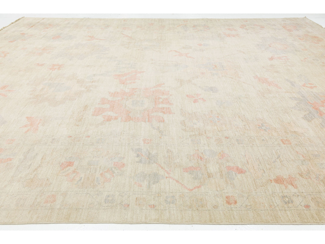 Modern Oushak Wool Rug 12 X 16