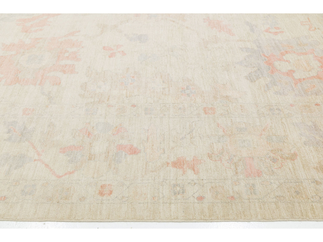 Modern Oushak Wool Rug 12 X 16