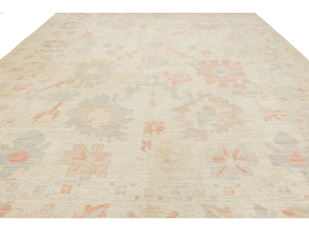 Modern Oushak Wool Rug 12 X 16