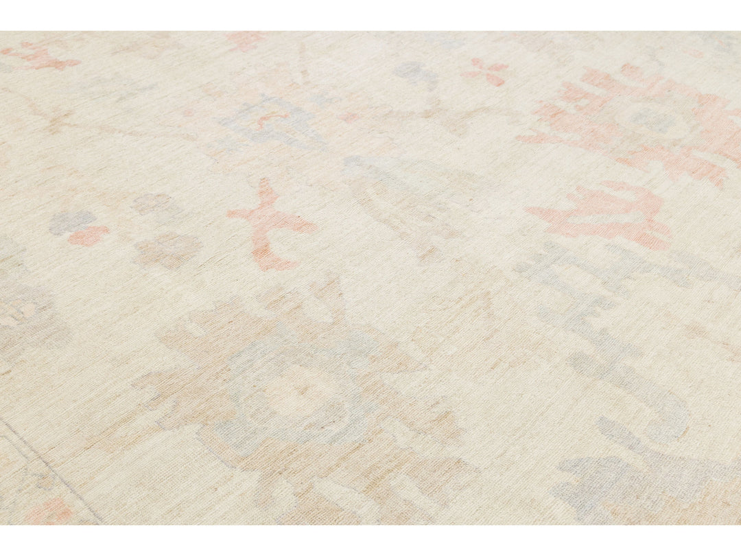 Modern Oushak Wool Rug 12 X 16