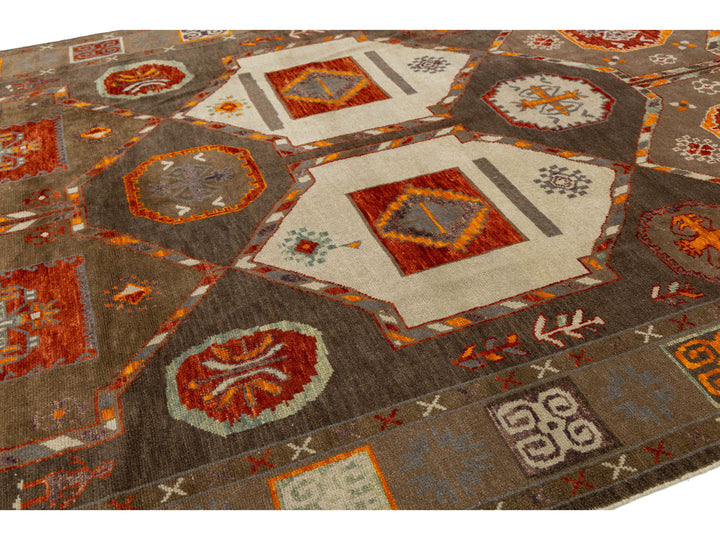 Modern Turkish Kars Wool Rug 10 X 14