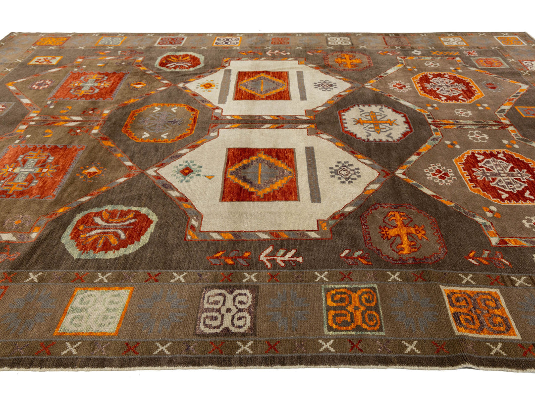Modern Turkish Kars Wool Rug 10 X 14