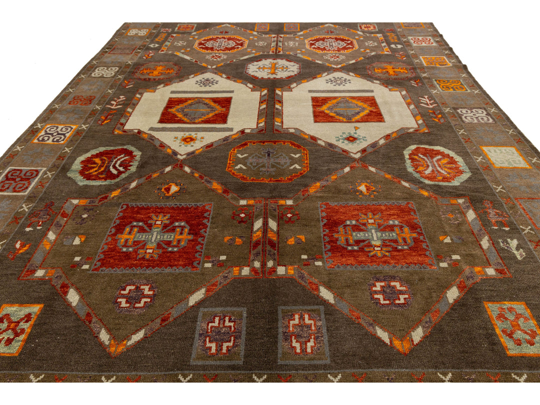 Modern Turkish Kars Wool Rug 10 X 14