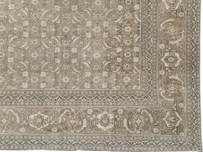 Antique Tabriz Wool Rug 12 X 16