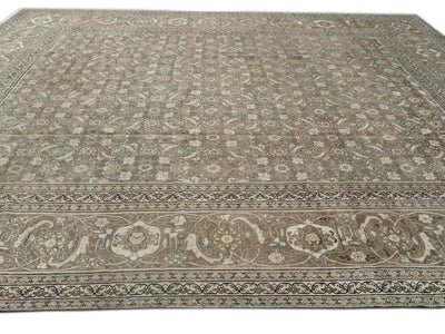 Antique Tabriz Wool Rug 12 X 16