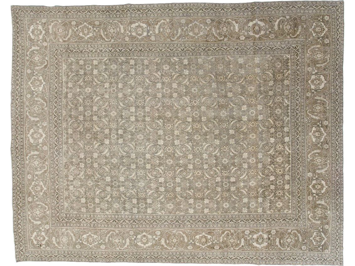 Antique Tabriz Wool Rug 12 X 16