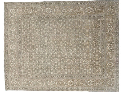 Antique Tabriz Wool Rug 12 X 16