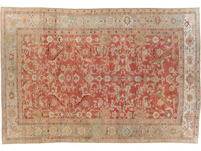 Antique Persian Sultanabad Wool Rug 14 X 21