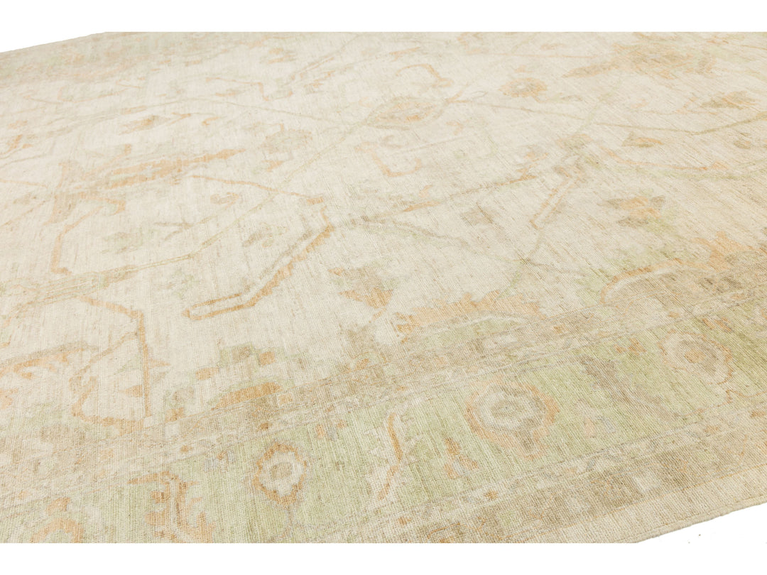 Modern Oushak Wool Rug 12 X 15