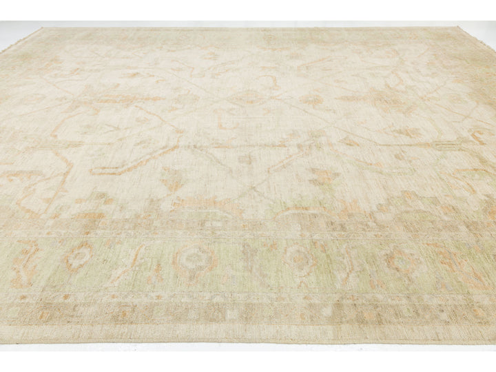 Modern Oushak Wool Rug 12 X 15