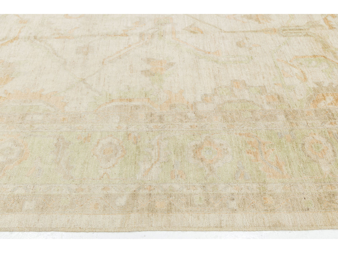 Modern Oushak Wool Rug 12 X 15