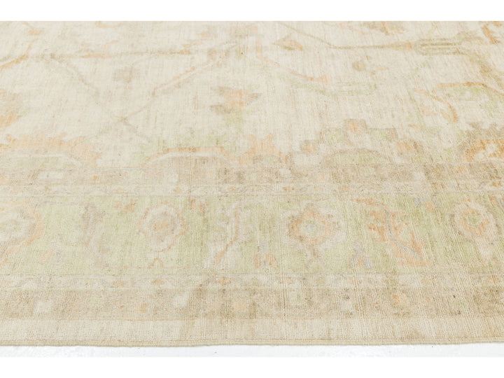 Modern Oushak Wool Rug 12 X 15