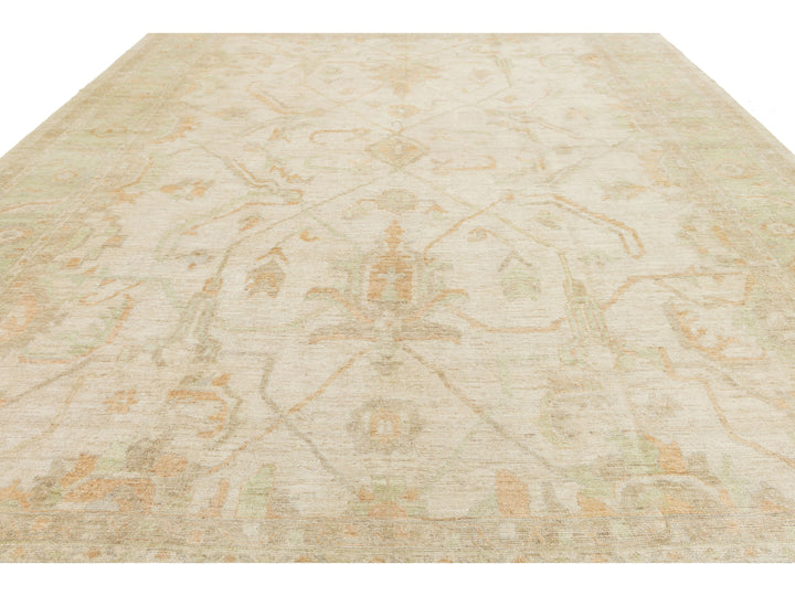 Modern Oushak Wool Rug 12 X 15