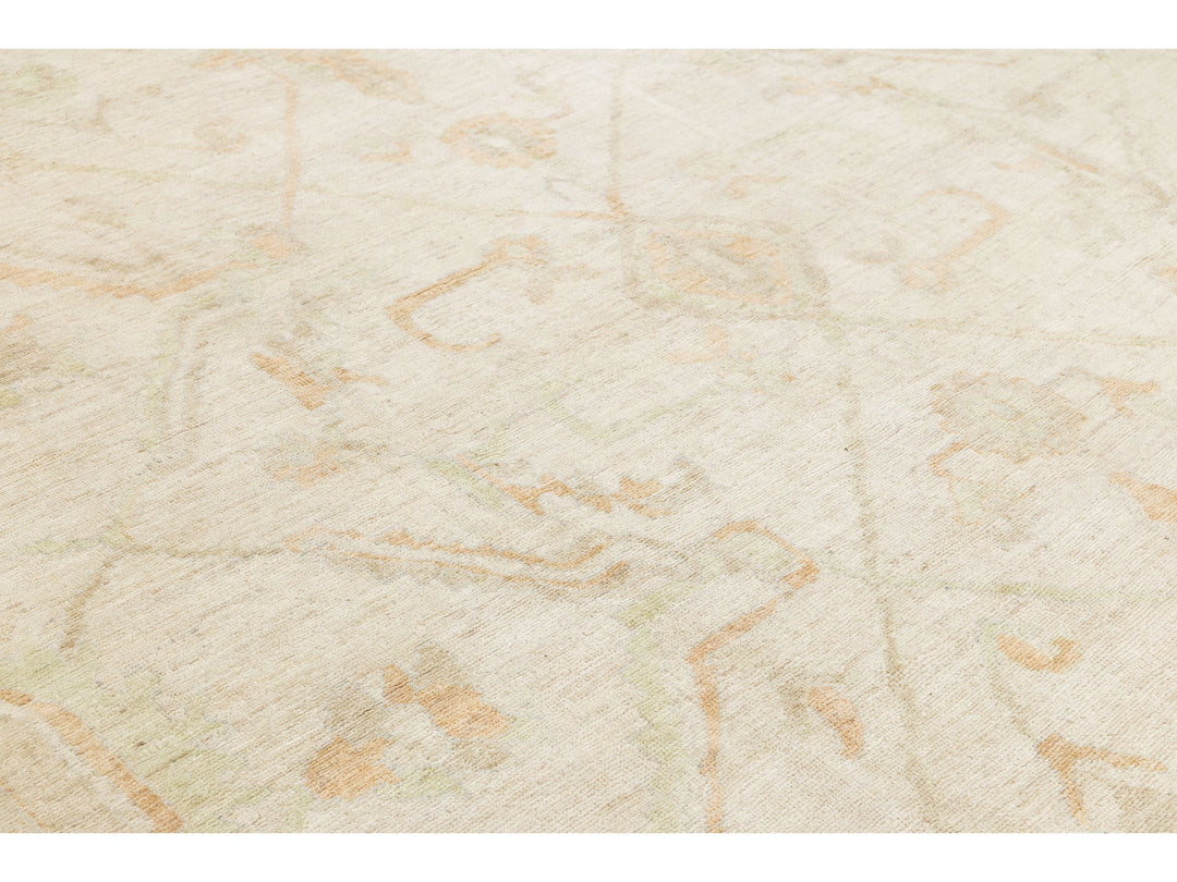 Modern Oushak Wool Rug 12 X 15