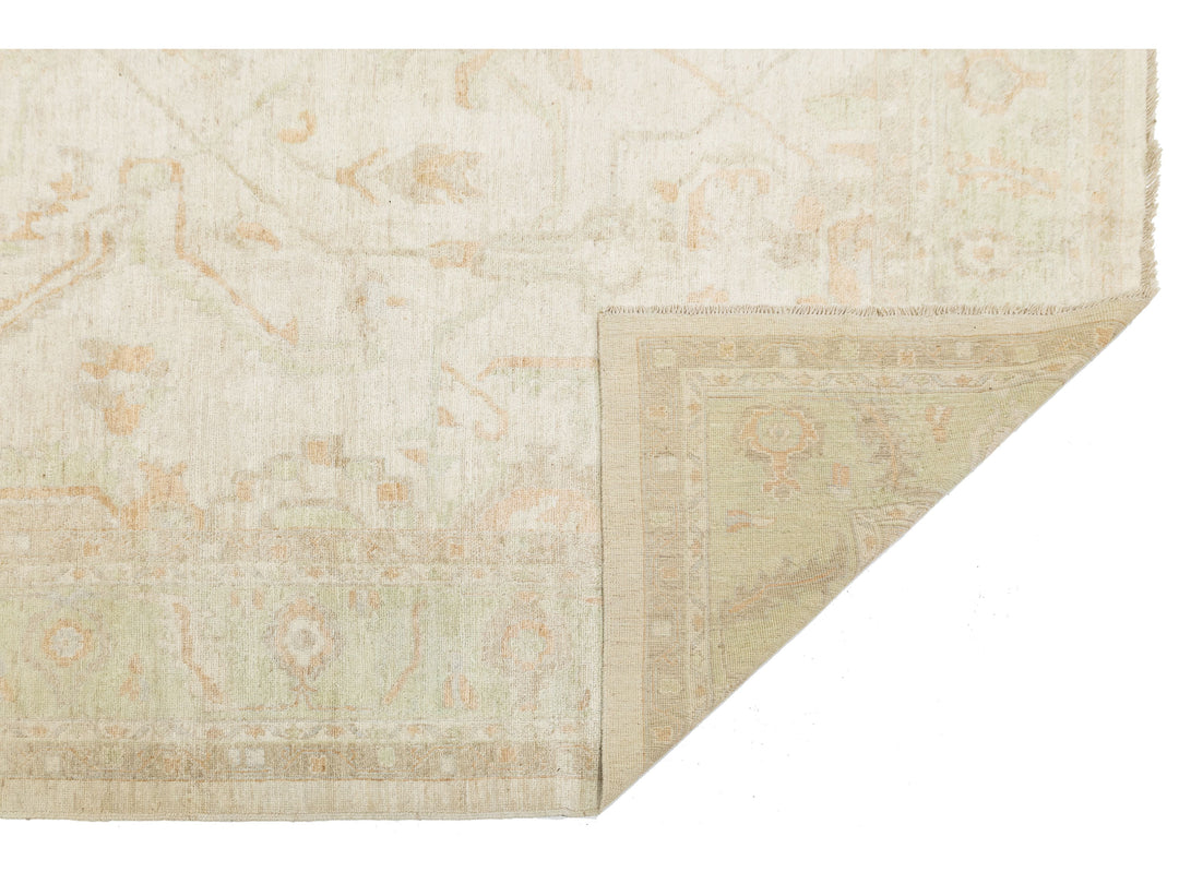 Modern Oushak Wool Rug 12 X 15