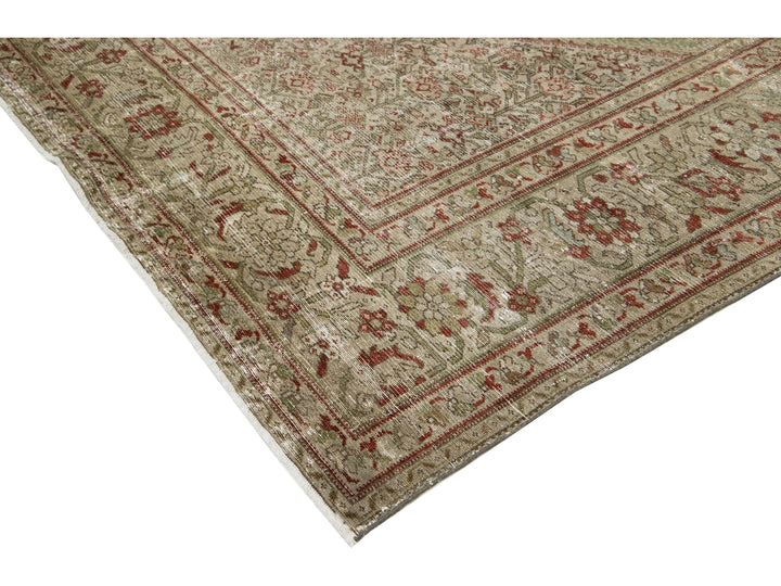 Antique Mahal Wool Rug 10 X 21
