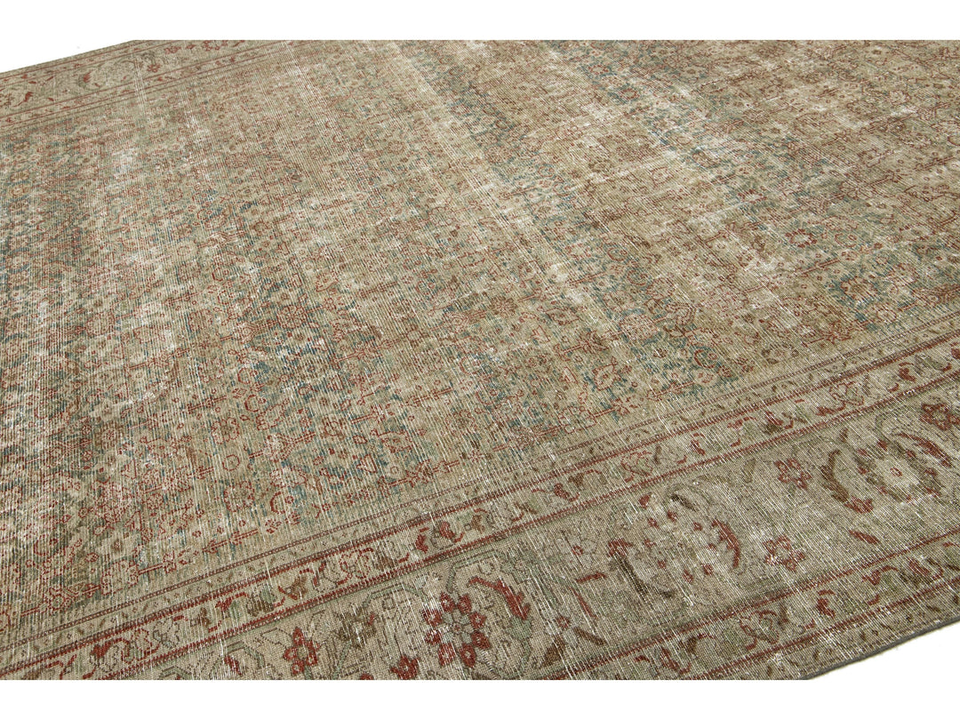 Antique Mahal Wool Rug 10 X 21