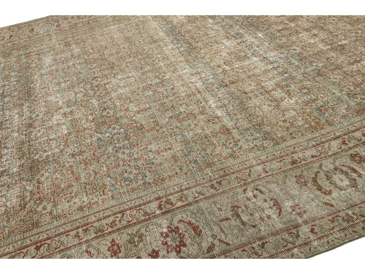 Antique Mahal Wool Rug 10 X 21