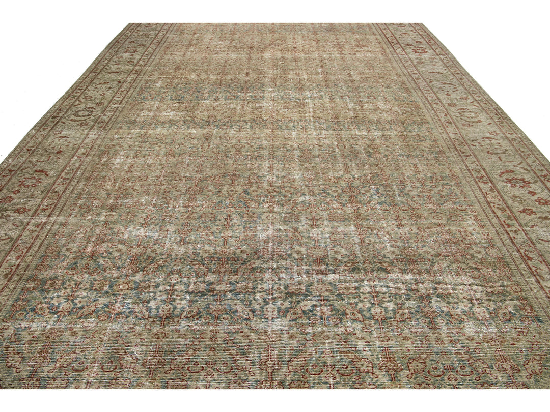 Antique Mahal Wool Rug 10 X 21