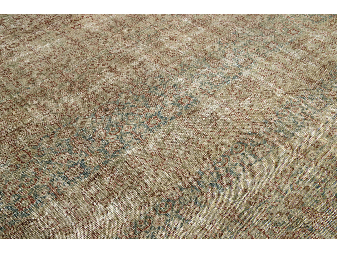 Antique Mahal Wool Rug 10 X 21