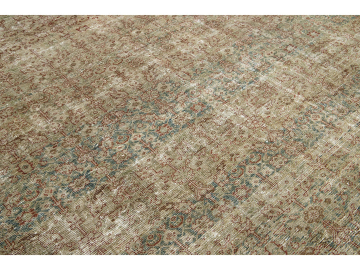 Antique Mahal Wool Rug 10 X 21