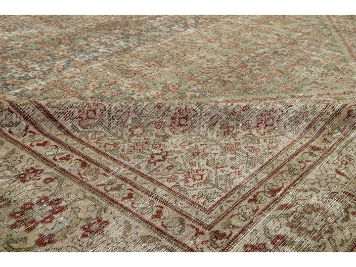 Antique Mahal Wool Rug 10 X 21