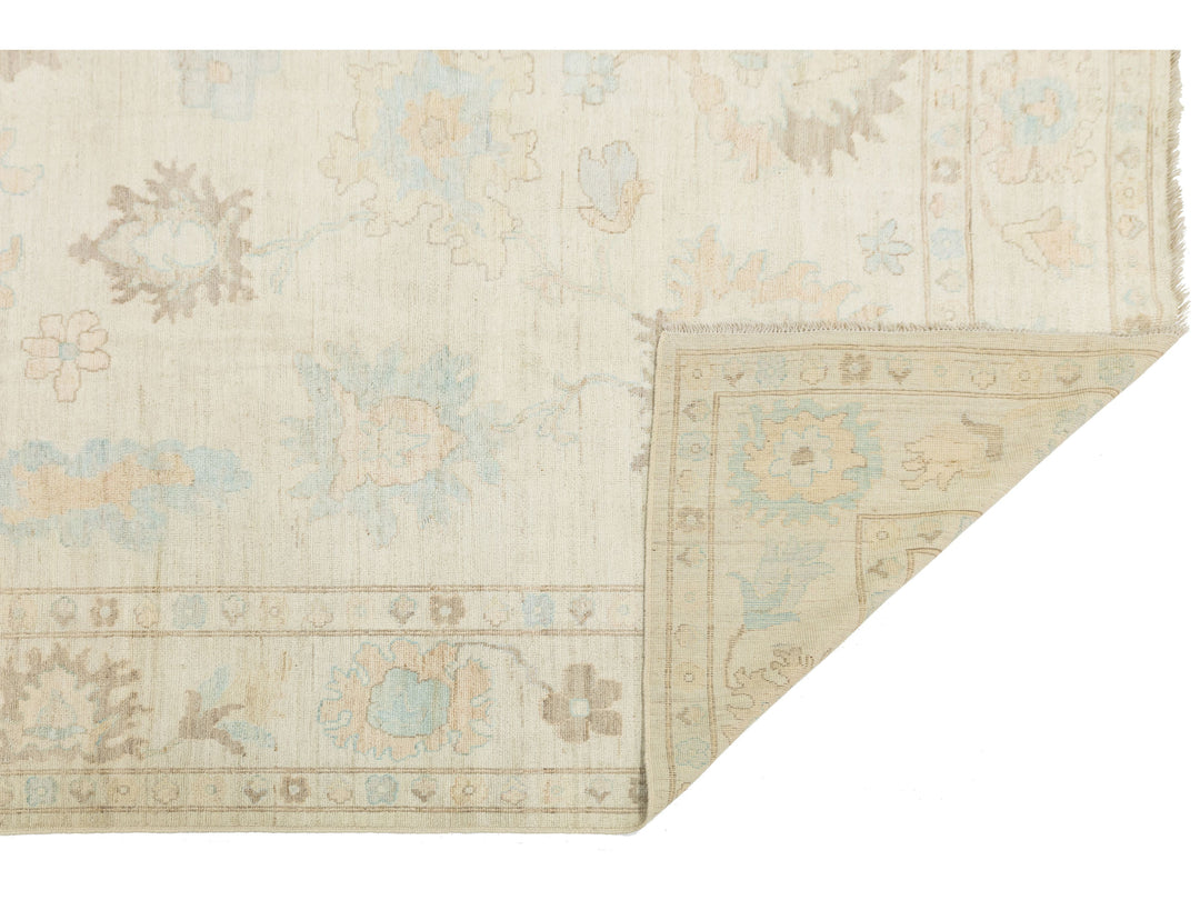 Modern Oushak Wool Rug 10 X 14