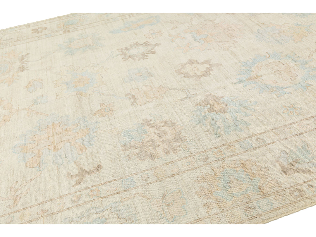 Modern Oushak Wool Rug 10 X 14