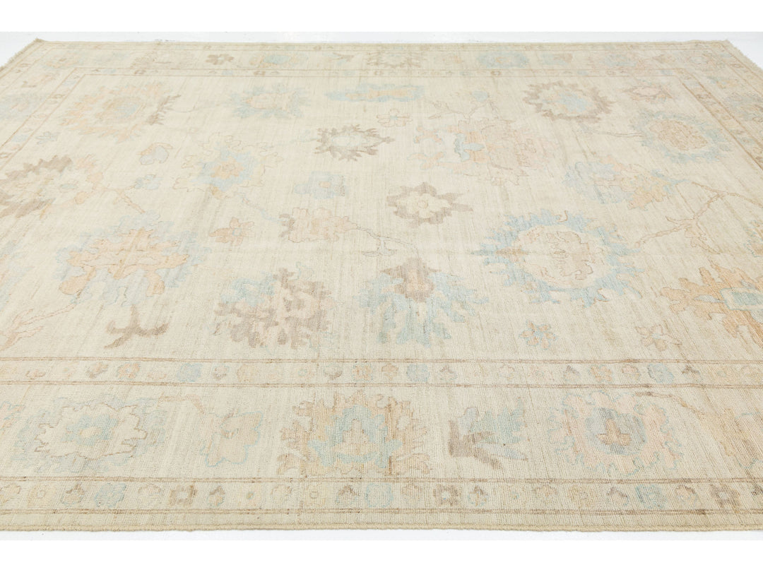 Modern Oushak Wool Rug 10 X 14