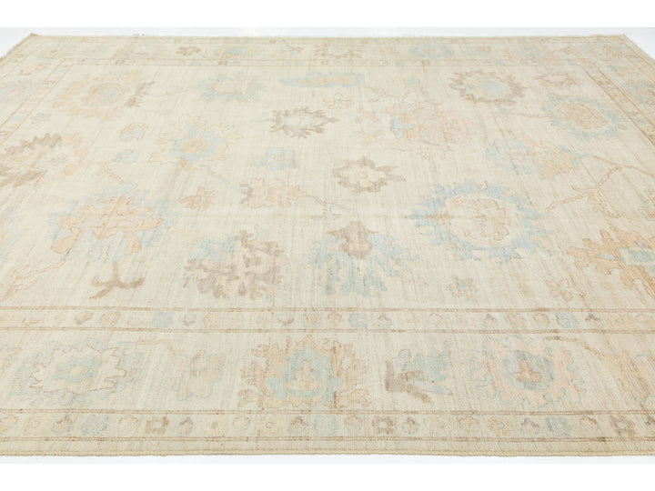 Modern Oushak Wool Rug 10 X 14