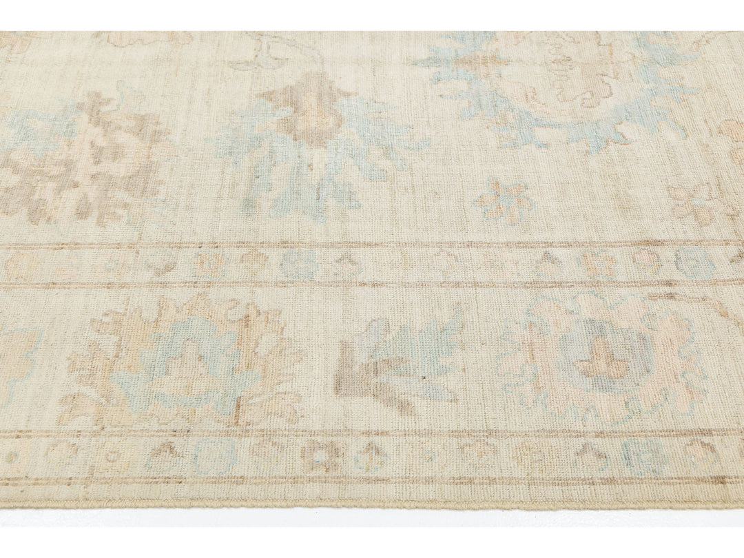Modern Oushak Wool Rug 10 X 14