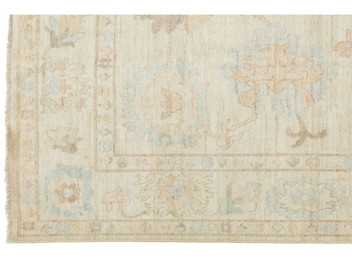 Modern Oushak Wool Rug 10 X 14