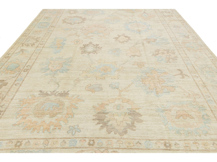 Modern Oushak Wool Rug 10 X 14