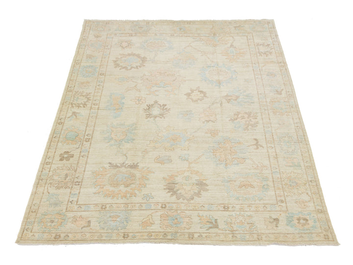 Modern Oushak Wool Rug 10 X 14