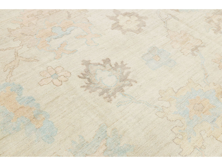 Modern Oushak Wool Rug 10 X 14