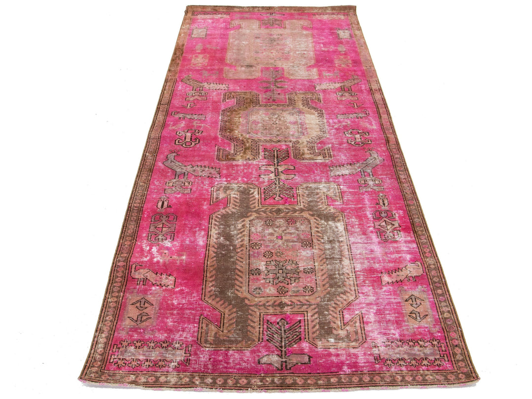 Vintage Distressed Wool Rug 4 X 10