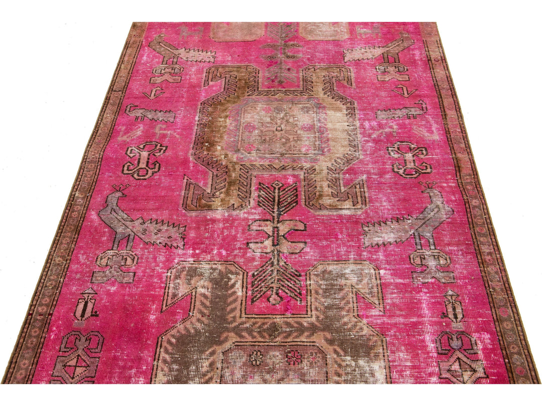 Vintage Distressed Wool Rug 4 X 10