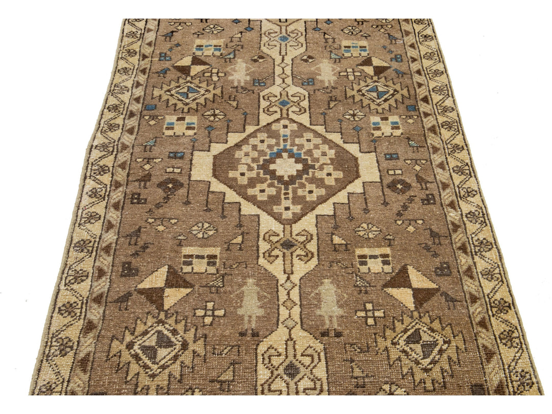 Vintage Distressed Wool Rug 3 X 15
